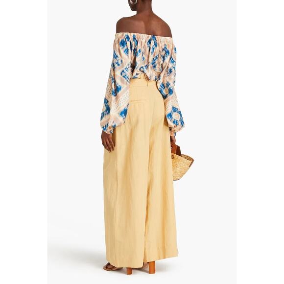 Ulla Johnson Nadya Silk On/Off Shoulder Blouse in Fossil peach blue size 2 XS/S - Picture 11 of 13